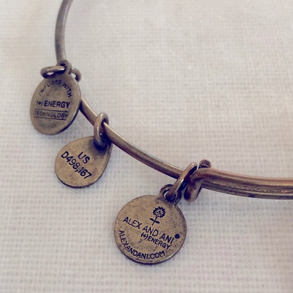 Alex and Ani Path Life Infinity gold charm bracelet adjustable Bangle boho - Picture 8 of 8